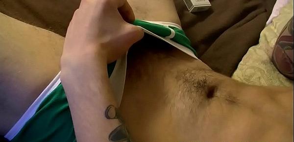  Lusty gay dude Chris Porter smokes and strokes his fat rod